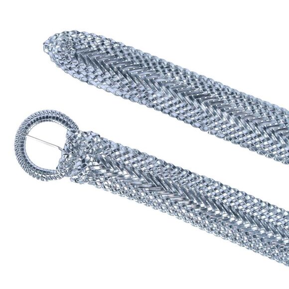 CTM Women's Braided Wide Belt with Matching Buckle - Picture 2 of 4